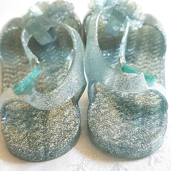 Old Navy Lot of (2) Pair Glitter Jelly Sandals Blue & Silver Toddler Girl 11 - Picture 6 of 11